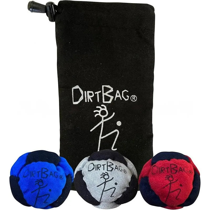 Dirtbag Classic Footbag Hacky Sack 3-Pack with Carry Pouch