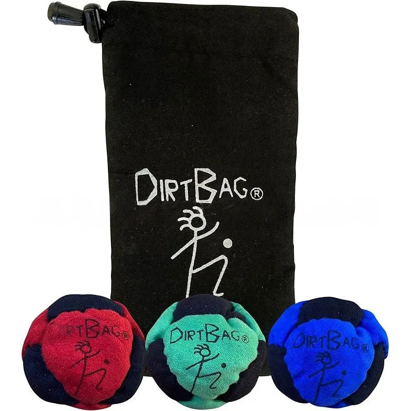 Dirtbag Classic Footbag Hacky Sack 3-Pack with Carry Pouch