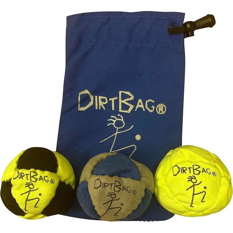Dirtbag Classic Footbag Hacky Sack 3-Pack with Carry Pouch