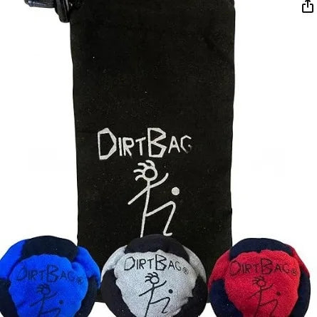 Dirtbag Classic Footbag Hacky Sack 3-Pack with Carry Pouch