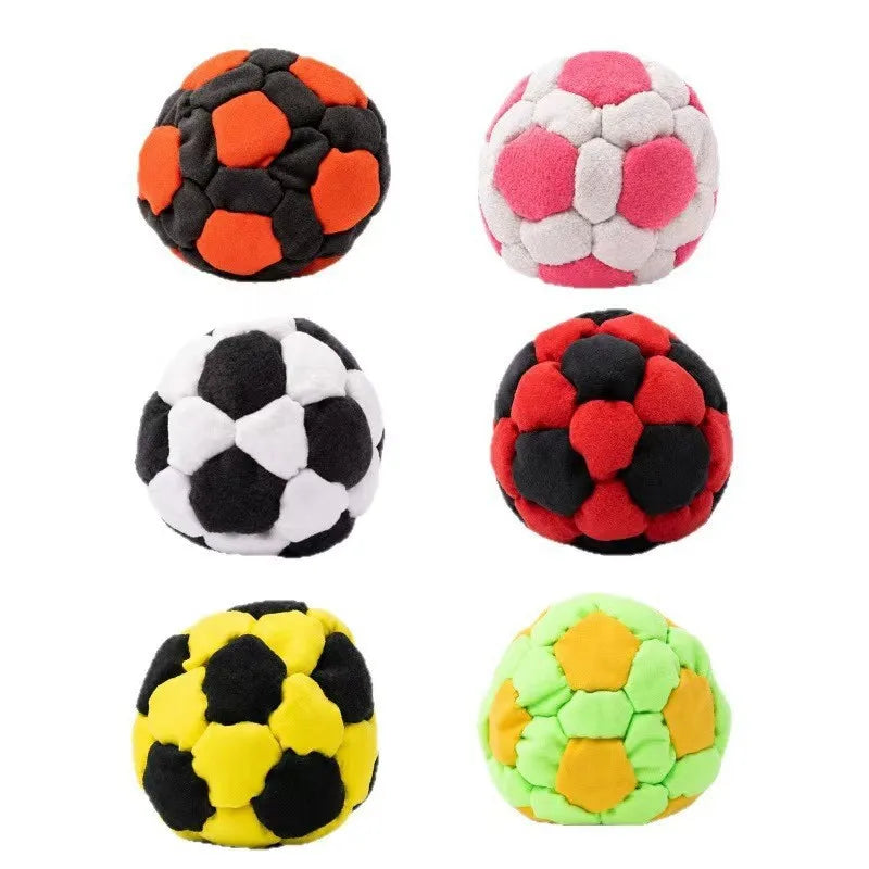 Soft Handmade Footbag Sacks Soccer Design Colorful Outdoor parent-child interactive Stress Relieving Elastic Ball for Children