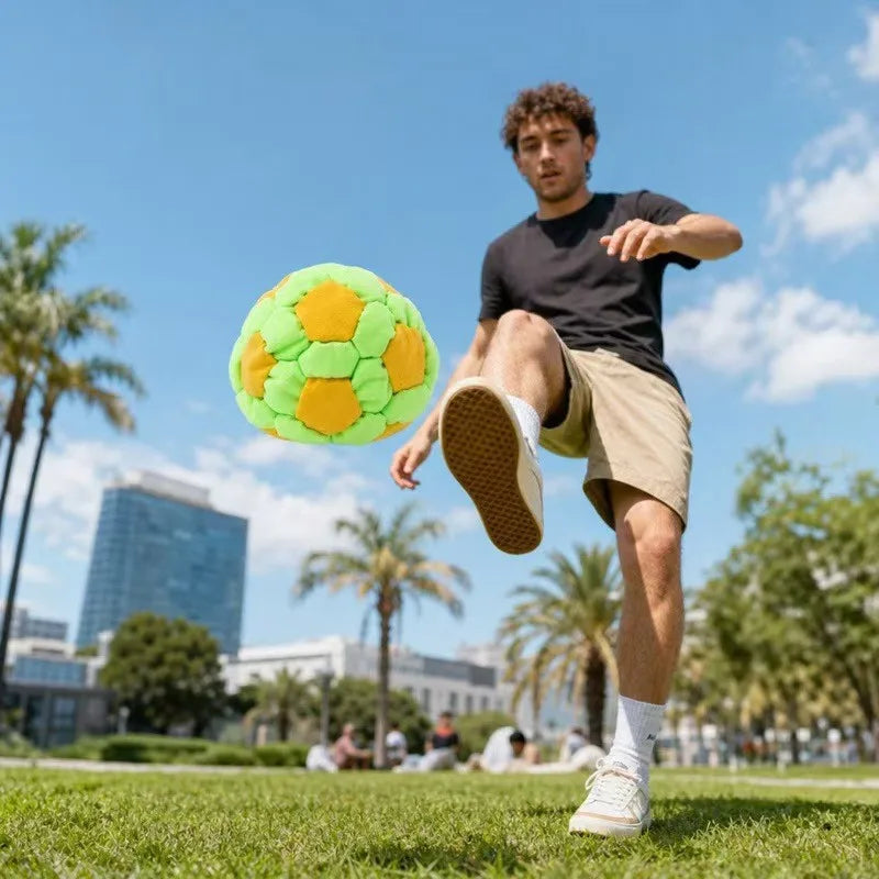 Soft Handmade Footbag Sacks Soccer Design Colorful Outdoor parent-child interactive Stress Relieving Elastic Ball for Children