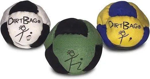 Dirtbag Classic Footbag Hacky Sack 3-Pack with Carry Pouch